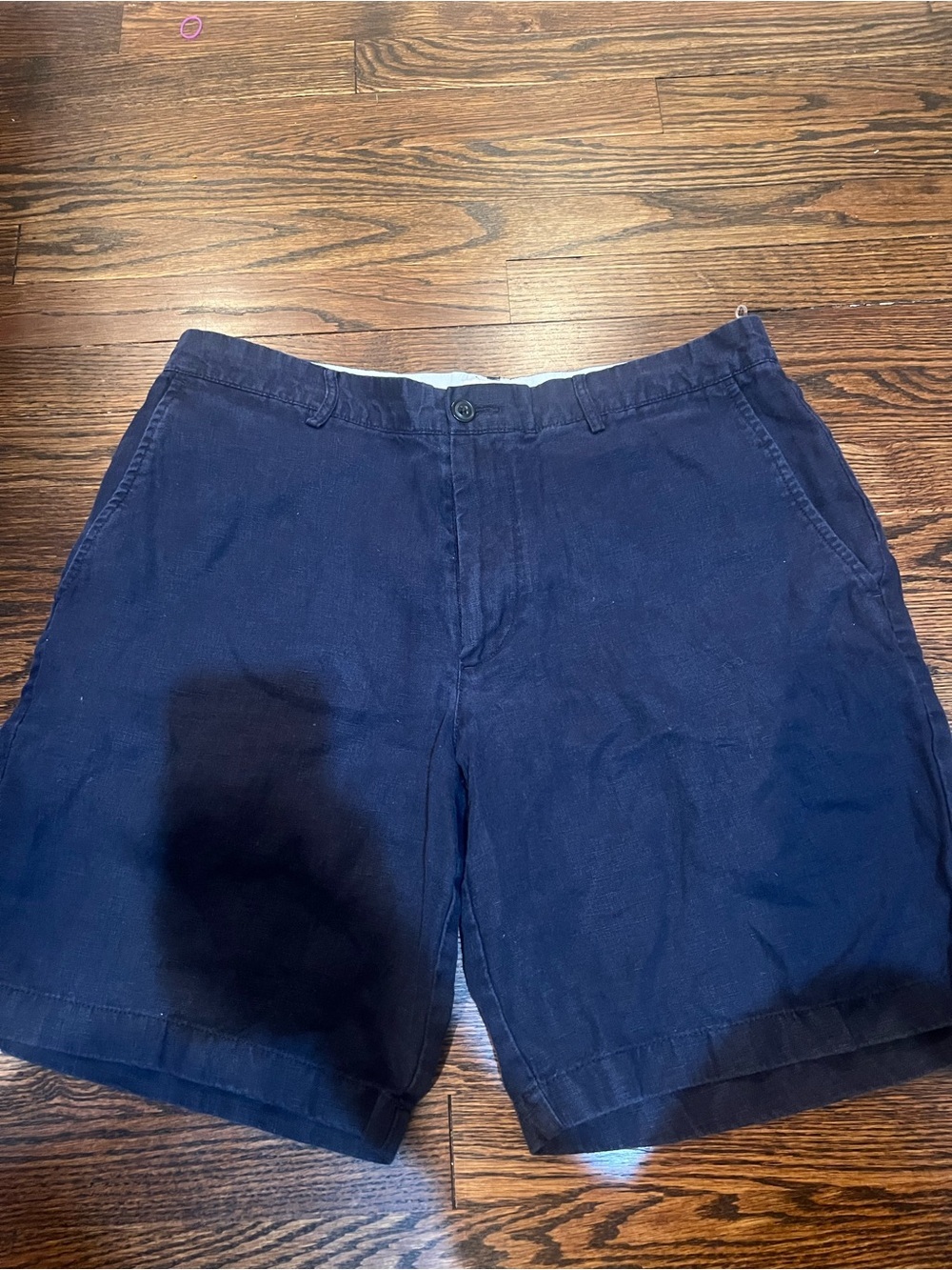 Club Monaco Navy Blue Flat Front Men's Shorts - Picture 2 of 6